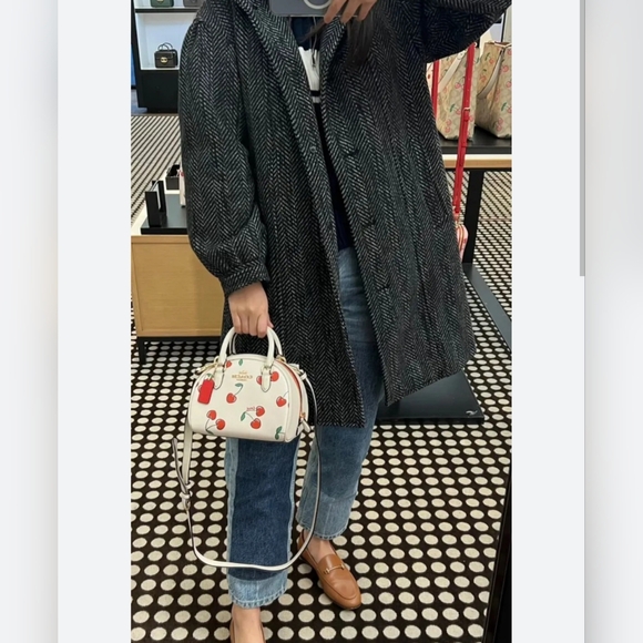 Coach Cherry Print Cream Handbag - Picture 3 of 3